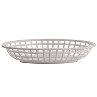 GET OB-938-W 9 1/2 inch x 6 inch x 2 inch Oval White Plastic Fast Food Basket - 12/Pack