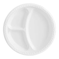 Ecopax 10" 3-Compartment White Mineral-Filled Polypropylene Plate - 400/Case