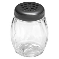 Tablecraft P260BK 6 oz. Clear Tritan Plastic Swirl Shaker with Black Perforated Top - 12/Case