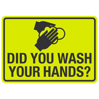 "Did You Wash Your Hands?" Engineer Grade Reflective Black / Yellow Decal with Symbol