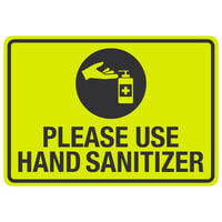 "Please Use Hand Sanitizer" Engineer Grade Reflective Black / Yellow Decal with Symbol
