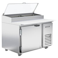 Beverage-Air DP46HC-CL-18 46 inch 1 Left-Hinged Door Clear Lid Refrigerated Pizza Prep Table