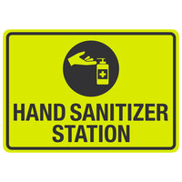 "Hand Sanitizer Station" Engineer Grade Reflective Black / Yellow Decal with Symbol