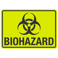 Biohazard Engineer Grade Reflective Black / Yellow Aluminum Sign with Symbol - 14 inch x 10 inch