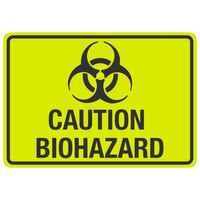 Caution / Biohazard Engineer Grade Reflective Black / Yellow Aluminum Sign with Symbol - 14 inch x 10 inch