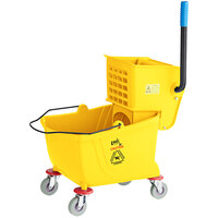Lavex Janitorial 26 Qt. Yellow Mop Bucket and Side Press Wringer Combo