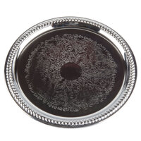 Tablecraft CT13 13" Embossed Chrome Metal Catering Tray