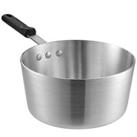 Choice 3.75 Qt. Tapered Aluminum Sauce Pan with Black Silicone Handle