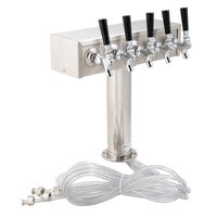 Beverage-Air 406-083A Polished Stainless Steel 6 Tap Beer Tower - 3 inch Column