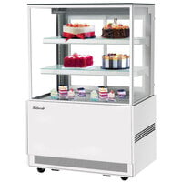 Turbo Air TBP36-54NN-W 35 1/2" Square Glass Three Tier White Refrigerated Bakery Display Case