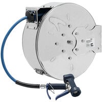 T&S B-7142-C05 50' Enclosed Stainless Steel Hose Reel with Front Trigger Water Gun