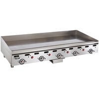 Vulcan MSA60-24C 60 inch Natural Gas Chrome Top Commercial Griddle / Grill with Snap-Action Thermostatic Controls - 135,000 BTU