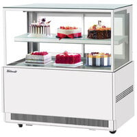Turbo Air TBP48-46NN-W 47" Square Glass Two Tier White Refrigerated Bakery Display Case