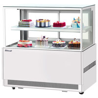 Turbo Air TBP60-46NN-W 59" Square Glass Two Tier White Refrigerated Bakery Display Case