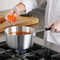 Choice 4.5 Qt. Tapered Aluminum Sauce Pan with Black Silicone Handle