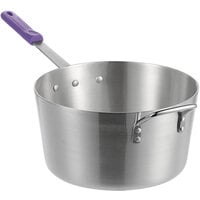 Choice 10 Qt. Tapered Aluminum Sauce Pan with Purple Allergen-Free Silicone Handle