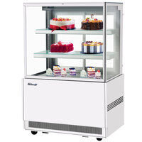 Turbo Air TBP36-54FN-W 35 1/2" Square Glass Three Tier White Refrigerated Bakery Display Case with Lift-Up Front Glass