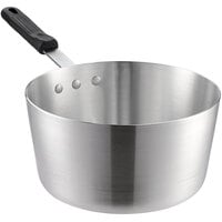 Choice 5.5 Qt. Tapered Aluminum Sauce Pan with Black Silicone Handle