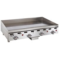 Vulcan 948RX-24C 48 inch Liquid Propane Chrome Top Commercial Griddle with Snap-Action Thermostatic Controls - 108,000 BTU