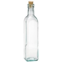 Tablecraft 616 Prima 16 oz. Green Glass Oil and Vinegar Bottle with Cork