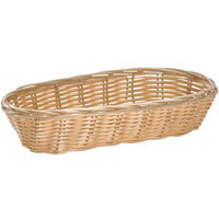 Tablecraft 1117W 9 inch x 4 inch x 2 1/4 inch Oblong Natural-Colored Polypropylene / Steel Basket - 12/Pack