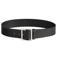 Henry Segal 1 3/4" Wide Plain Black Leather Garrison Belt with Nickel Plated Buckle - 42