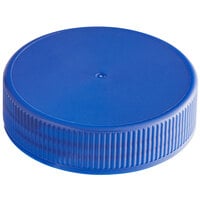 Blue Induction Lined Spice Container Lid with Flat Top and 63/485 Finish