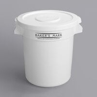 10 Gallon / 160 Cup Green Round Ingredient Storage Bin with Lid