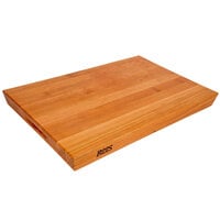 John Boos & Co. CHY-RA03 24 inch x 18 inch x 2 1/4 inch Reversible Cherry Wood Cutting Board with Hand Grips