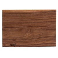 John Boos & Co. WAL-RST1712175 17 inch x 12 inch x 1 3/4 inch Reversible Rustic Edge Black Walnut Wood Cutting Board