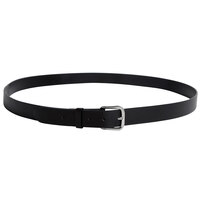 National Patrol 1 1/4" Wide Black Leather Dress Belt with Nickel Buckle - 58