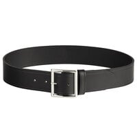 National Patrol 1 3/4" Wide Plain Black Leather Garrison Belt with Nickel Plated Buckle - 52