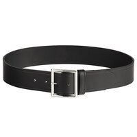 National Patrol 1 3/4" Wide Plain Black Leather Garrison Belt with Nickel Plated Buckle - 54