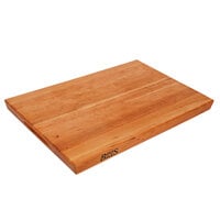 John Boos & Co. CHY-R03 20 inch x 15 inch x 1 1/2 inch Reversible Cherry Wood Cutting Board with Hand Grips