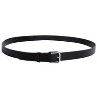 National Patrol 1 1/4" Wide Black Leather Dress Belt with Nickel Buckle - 52