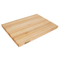 John Boos & Co. R02 24 inch x 18 inch x 1 1/2 inch Reversible Maple Wood Cutting Board with Hand Grips
