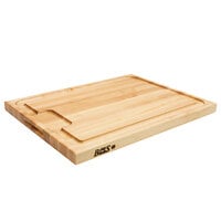 John Boos & Co. AUJUS 24 inch x 18 inch x 1 1/2 inch Grooved Reversible Maple Wood Cutting Board with Hand Grips