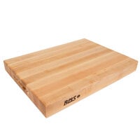 John Boos & Co. RA02 20 inch x 15 inch x 2 1/4 inch Reversible Maple Wood Cutting Board with Hand Grips