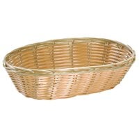 Tablecraft 1174W 9 inch x 6 inch x 2 1/4 inch Oval Natural-Colored Polypropylene / Steel Basket   - 12/Pack