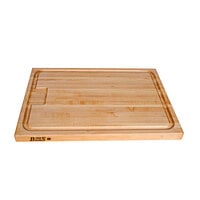 John Boos & Co. AUJUS2015 20 inch x 15 inch x 1 1/2 inch Grooved Reversible Maple Wood Cutting Board with Hand Grips