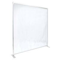 Goff's 34134 72 inch x 96 inch Clear PVC Standing Partition with Aluminum Frame and Stainless Steel Feet