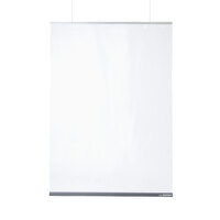 Goff's 79056 48 inch x 54 inch Clear PVC Hanging Partition with Aluminum Top Bar and Fiberglass Bottom Bar