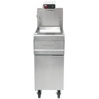 Frymaster 15MC + FWH-1A 15 1/2 inch Stainless Steel Spreader Cabinet for D50G and SM50G Fryers with Food Warmer / Holding Station and Curved Scoop Pan - 120V