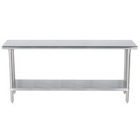 Advance Tabco SLAG-305-X 30" x 60" 16 Gauge Stainless Steel Work Table with Stainless Steel Undershelf