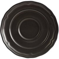 Acopa Condesa 6" Matte Finish Armor Gray Scalloped Porcelain Saucer - 36/Case