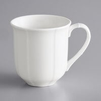 Acopa Condesa 12 oz. Pearl White Scalloped Porcelain Mug - 36/Case