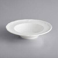 Acopa Condesa 11 oz. Pearl White Scalloped Wide Rim Porcelain Bowl - 12/Case
