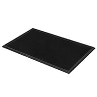 Apache Mills 24 inch x 32 inch Black Finger Tip Containment Sanitizing Mat - 1/2 inch Thickness