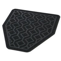 Apache Mills 17 inch x 20 inch Black Antimicrobial Carpeted Urinal Mat   - 12/Case
