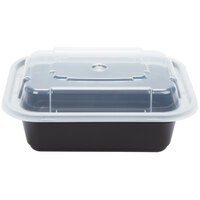Pactiv Newspring NC-818-B 12 oz. Black 4 1/2 inch x 5 1/2 inch x 1 3/4 inch VERSAtainer Rectangular Microwavable Container with Lid - 150/Case